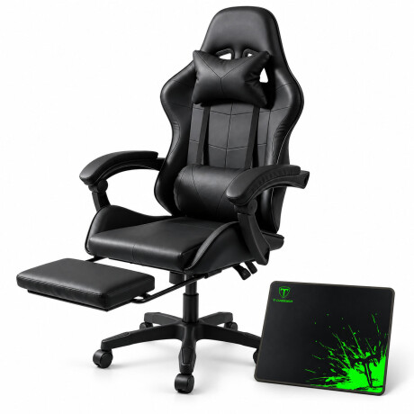 Set Silla Gamer Reclinable + Mouse Pad Antideslizante Lava S Negro