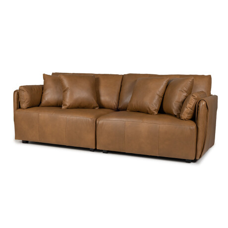 Sofa Torino - Cuero Básico - 3 cuerpos 1016 (Nozes)