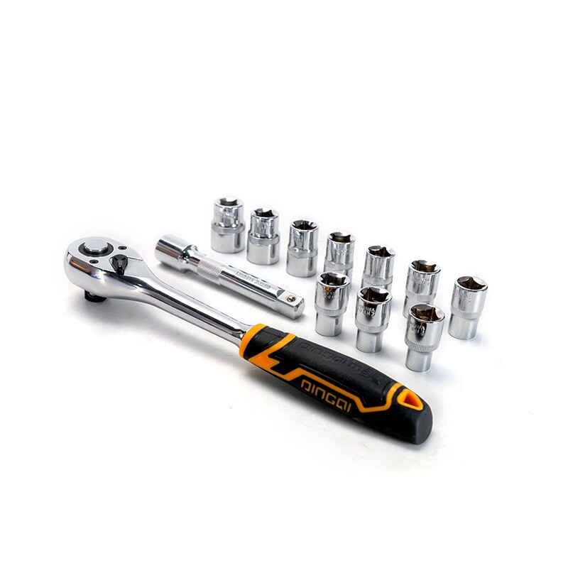 DINGQI JUEGO LLAVE CRIQUET 1/4 + 12 DADOS MM INDUSTRIAL 14 Dingqi Juego Llave Criquet 1/4 + 12 Dados Mm Industrial 14