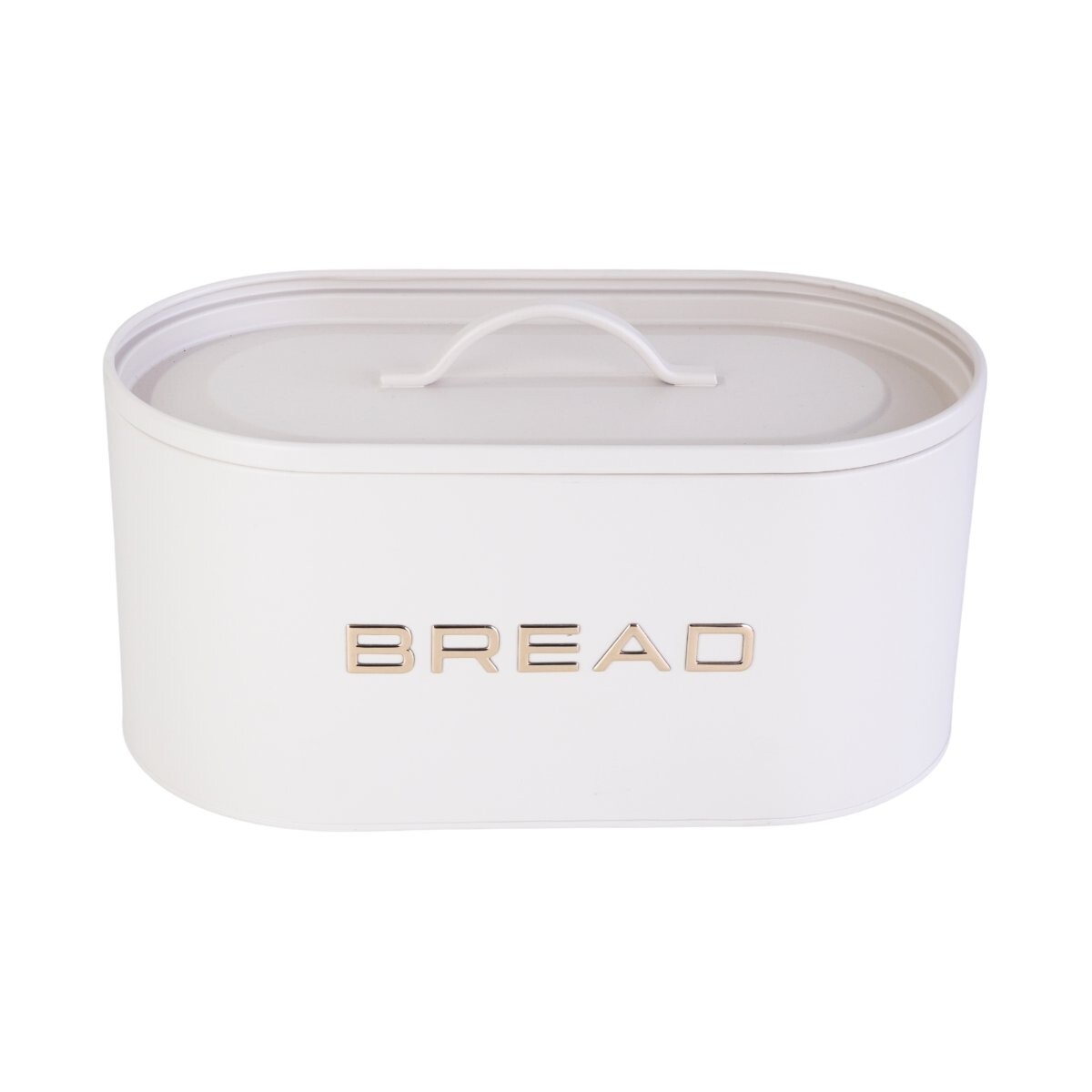 Panera de metal ovalada con tapa Beige 