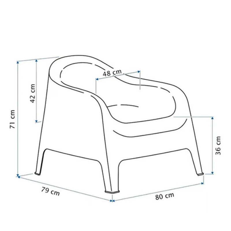 4 Sillones Skarpo + Mesa redonda Puket GRIS