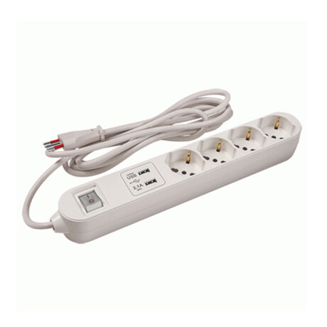 Zapatilla 4 Schuko + 2 Módulos USB Contactum Conatel Zapatilla 4 Schuko + 2 Módulos USB Contactum Conatel