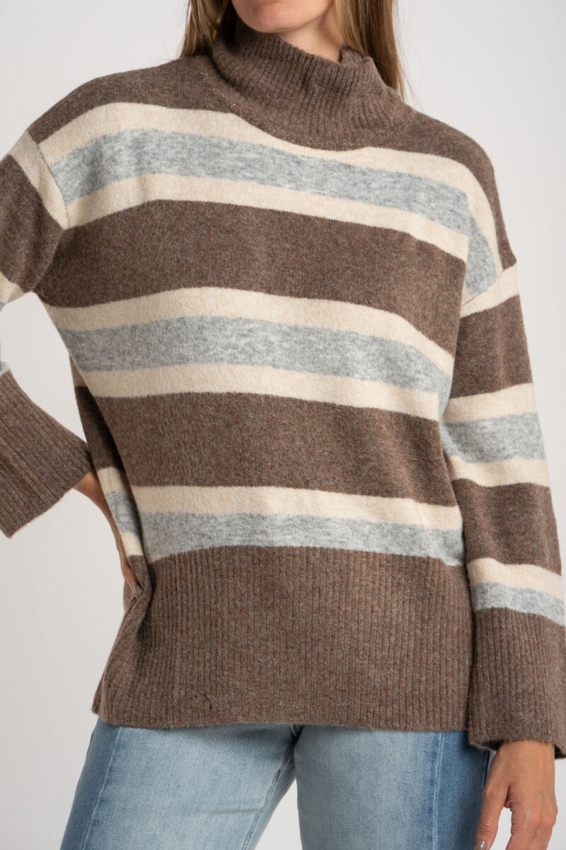 Polera Rayada Marrón