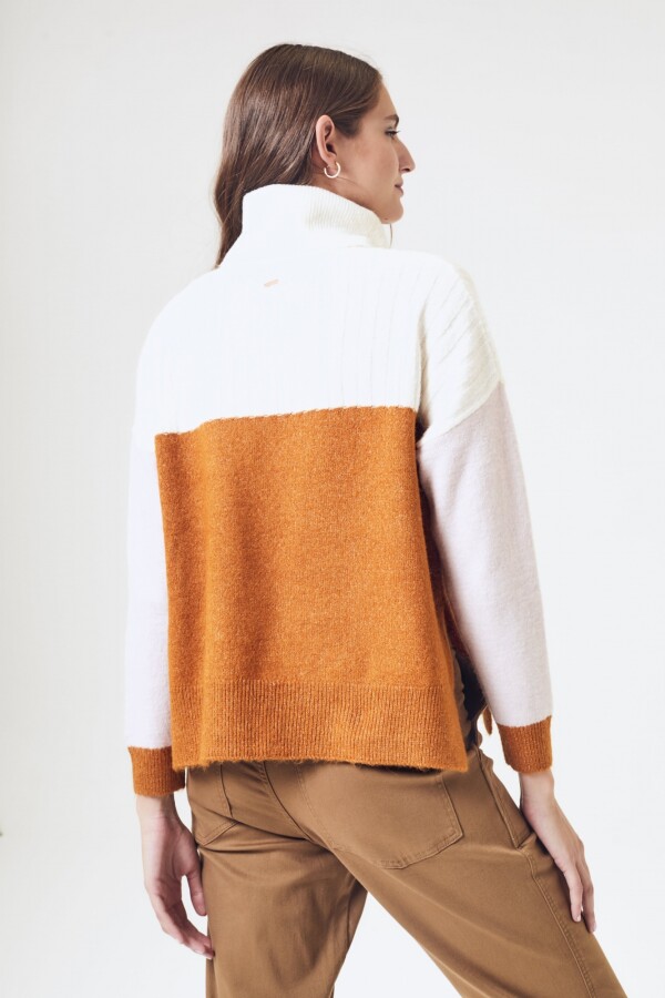 Polera Color Block Ocre