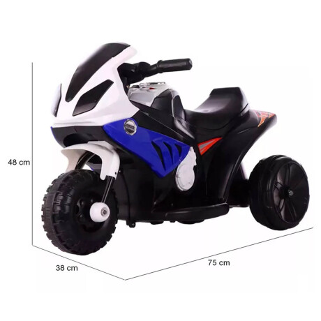 Moto A Batería Triciclo Con Reversa Luz Música infantil Azul