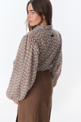 Top Mona Marron Broderie