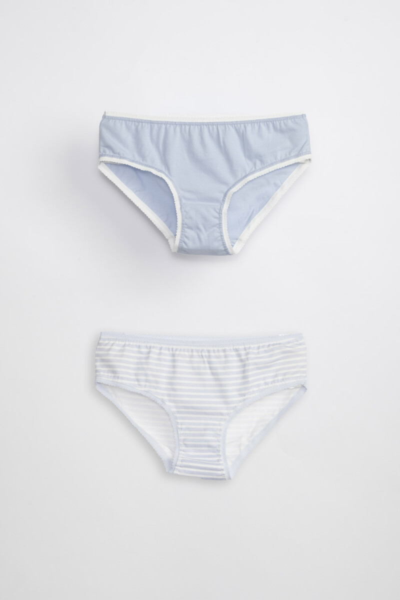 Pack x2 bombachas - Rayas Celeste 