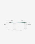 Mesa auxiliar Adularia de cristal templado transparente 85 x 85 cm
