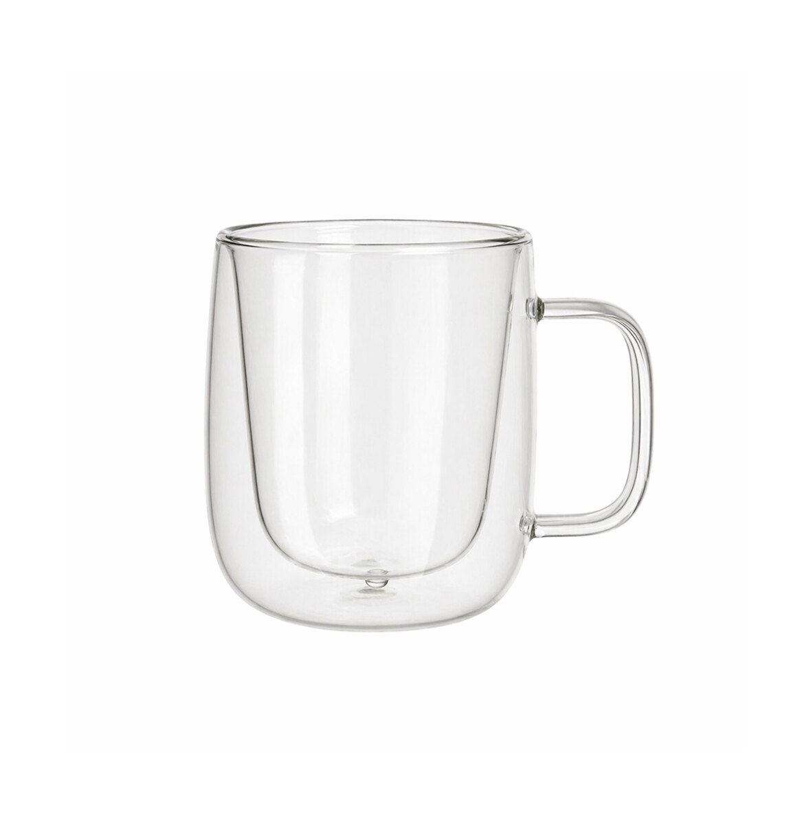 Pocillo doble pared de vidrio con asa - 450ml 