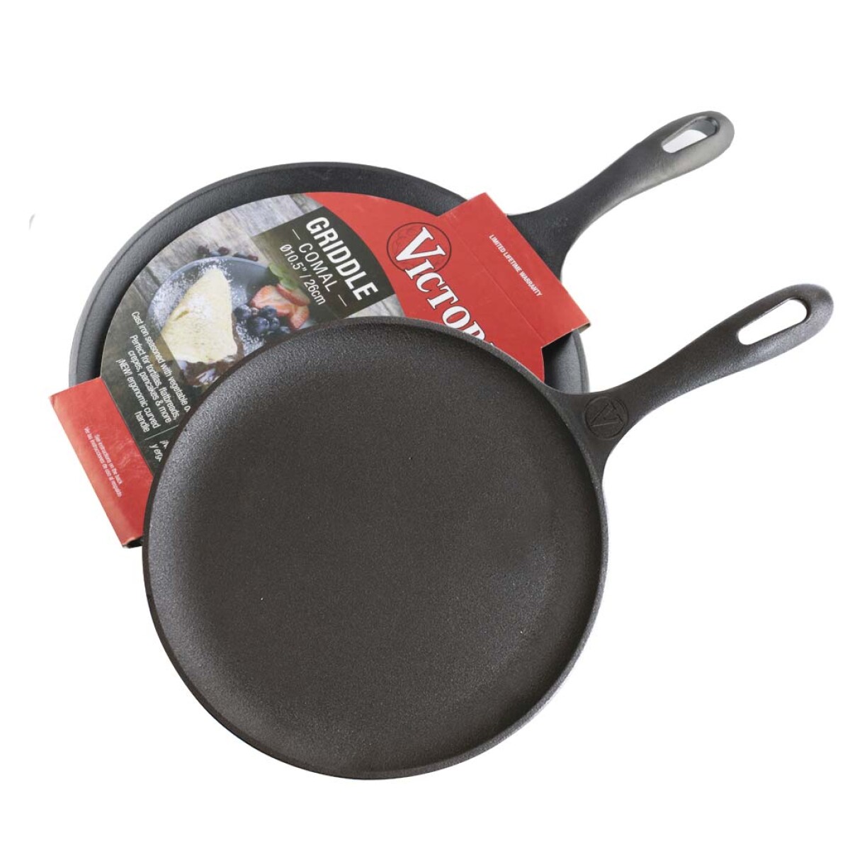 Sartén Comal Hierro Curado 26.5cm Ref.34948 Victoria - NEGRO 