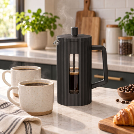 Cafetera Prensa Francesa 350ml Vidrio Borosilicato Negro