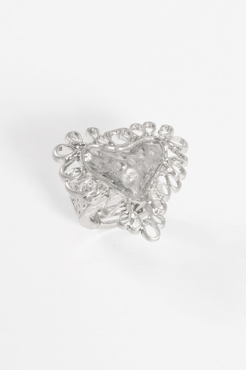 Anillo ajustable cora antique plateado