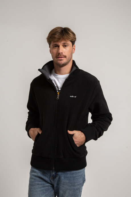 Campera polar peach Unisex Negro