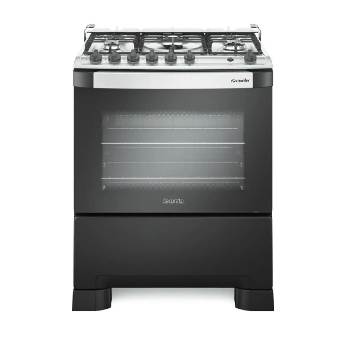 Cocina Mueller Decorato Gourmet 5 Hornallas Negro 