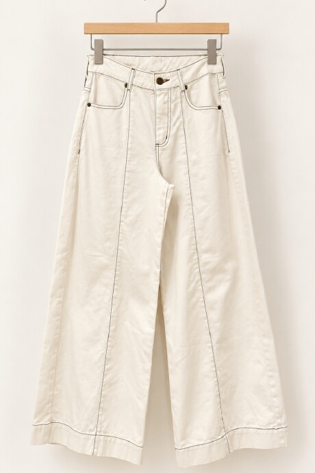 Pantalon Checa Denim Crudo