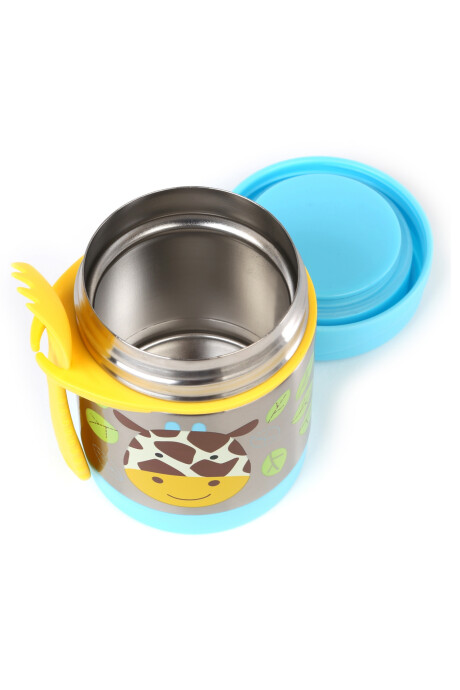 Tupper de acero inoxidable con cubierto, diseño jirafa Tupper de acero inoxidable con cubierto, diseño jirafa