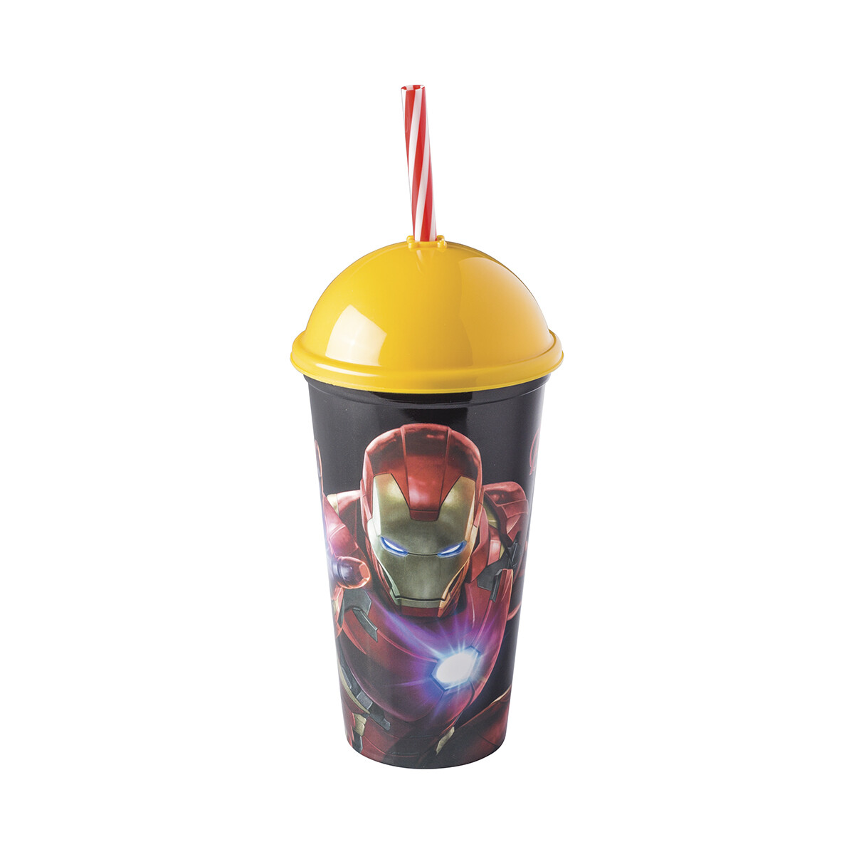 Vaso Plástico Milk Shake con Pajita 500 ml - Ironman 