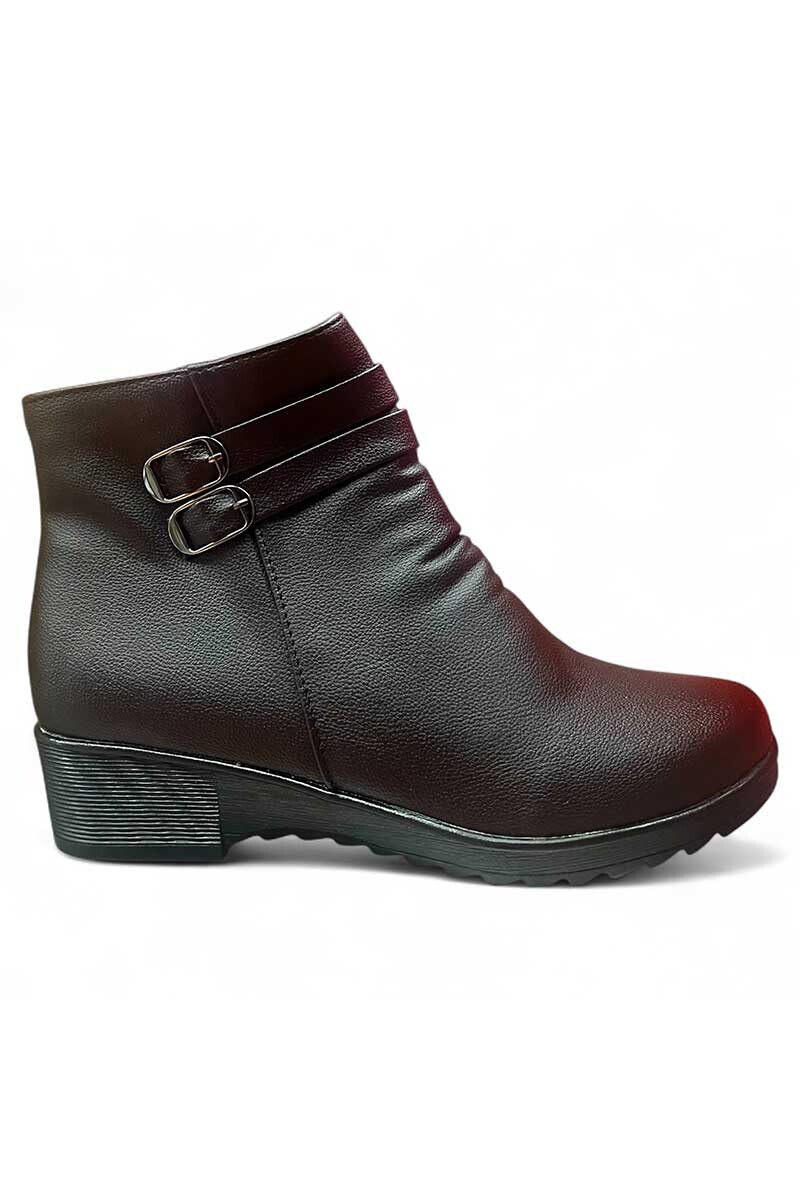 BOTA MUJER DOS HEBILLAS LD Marron