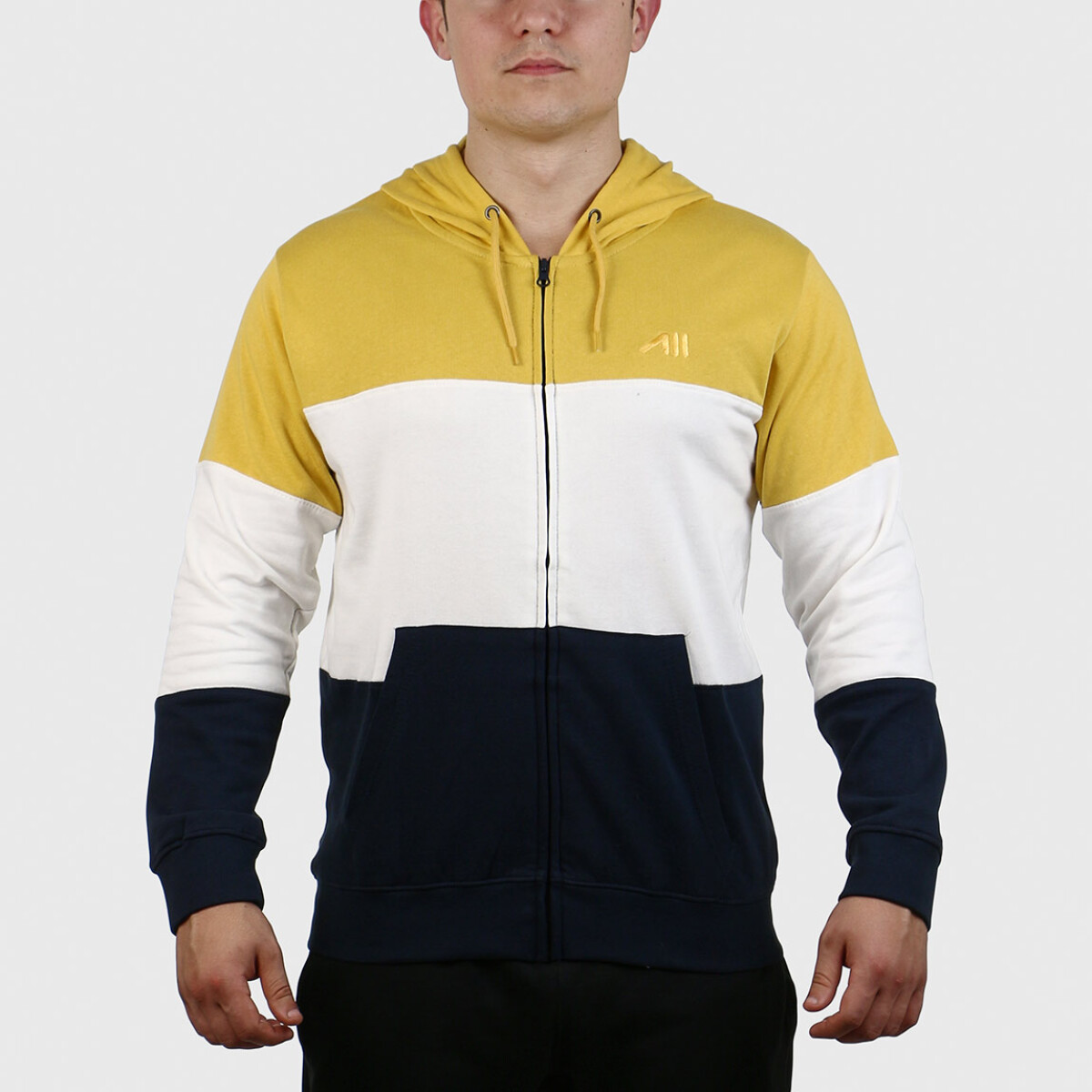 Austral MEN COTTON JACKET WITH HOOD- MUSTARD-NAVY - Mostaza-Marino 