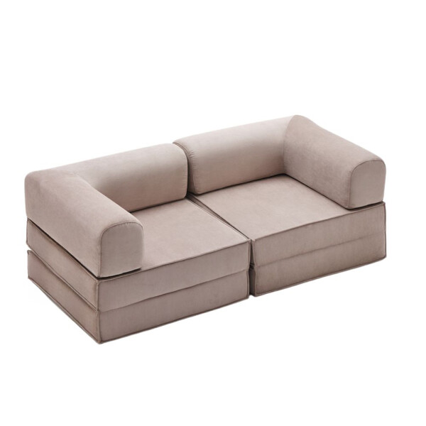 Sofá Sillón Cama ComboHome Teddy Premium 3 Cuerpos Corderoy Marrón 1