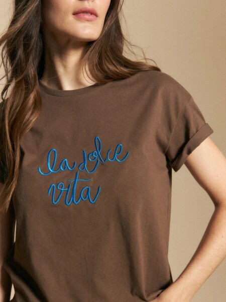 T-SHIRT ALLIE ALMENDRO CAFE