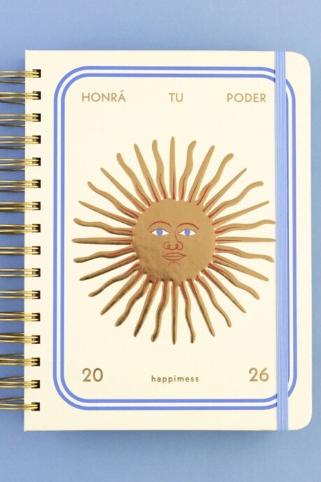AGENDA MONOBLOCK HAPPIMESS A5 DIARIA ANILLADA 2026 - SOL DE MAYO AGENDA MONOBLOCK HAPPIMESS A5 DIARIA ANILLADA 2026 - SOL DE MAYO