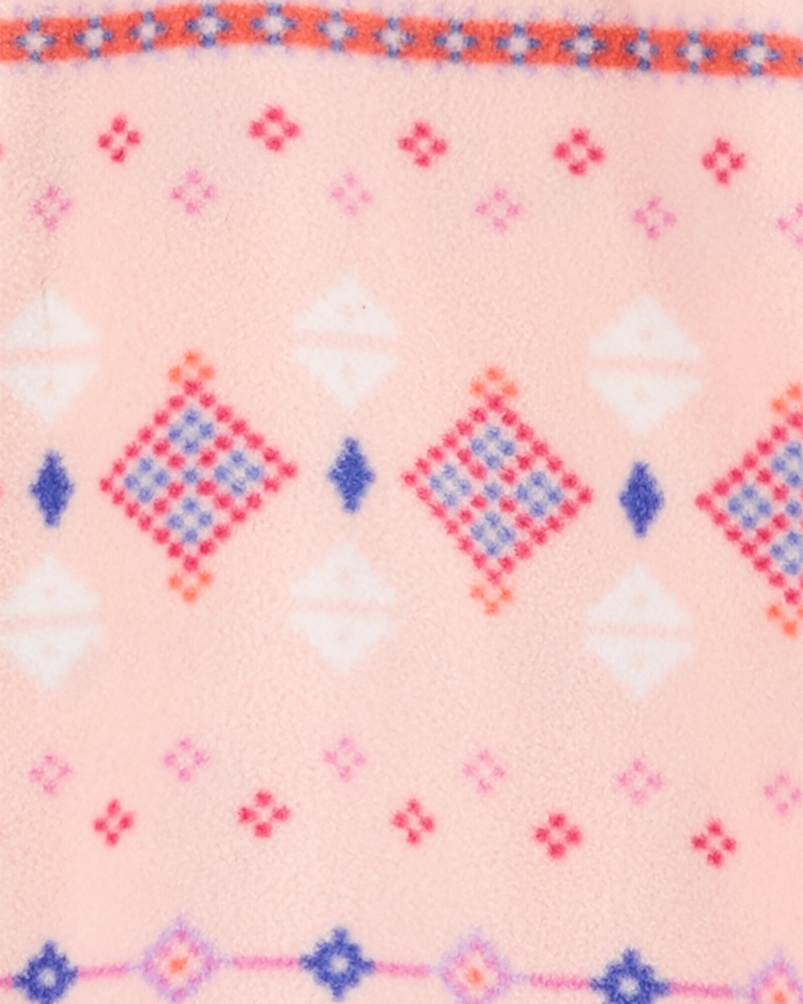 Pijama una pieza de micropolar, con pie, rosado, diseño fair isle. Talles 12-24M Pijama una pieza de micropolar, con pie, rosado, diseño fair isle. Talles 12-24M