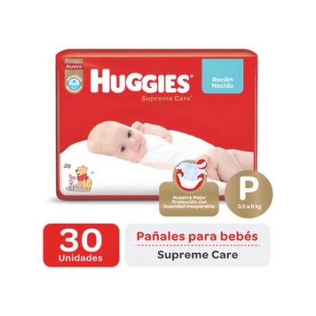 PAÑALES HUGGIES SUPREME CARE RN P 30 U PAÑALES HUGGIES SUPREME CARE RN P 30 U