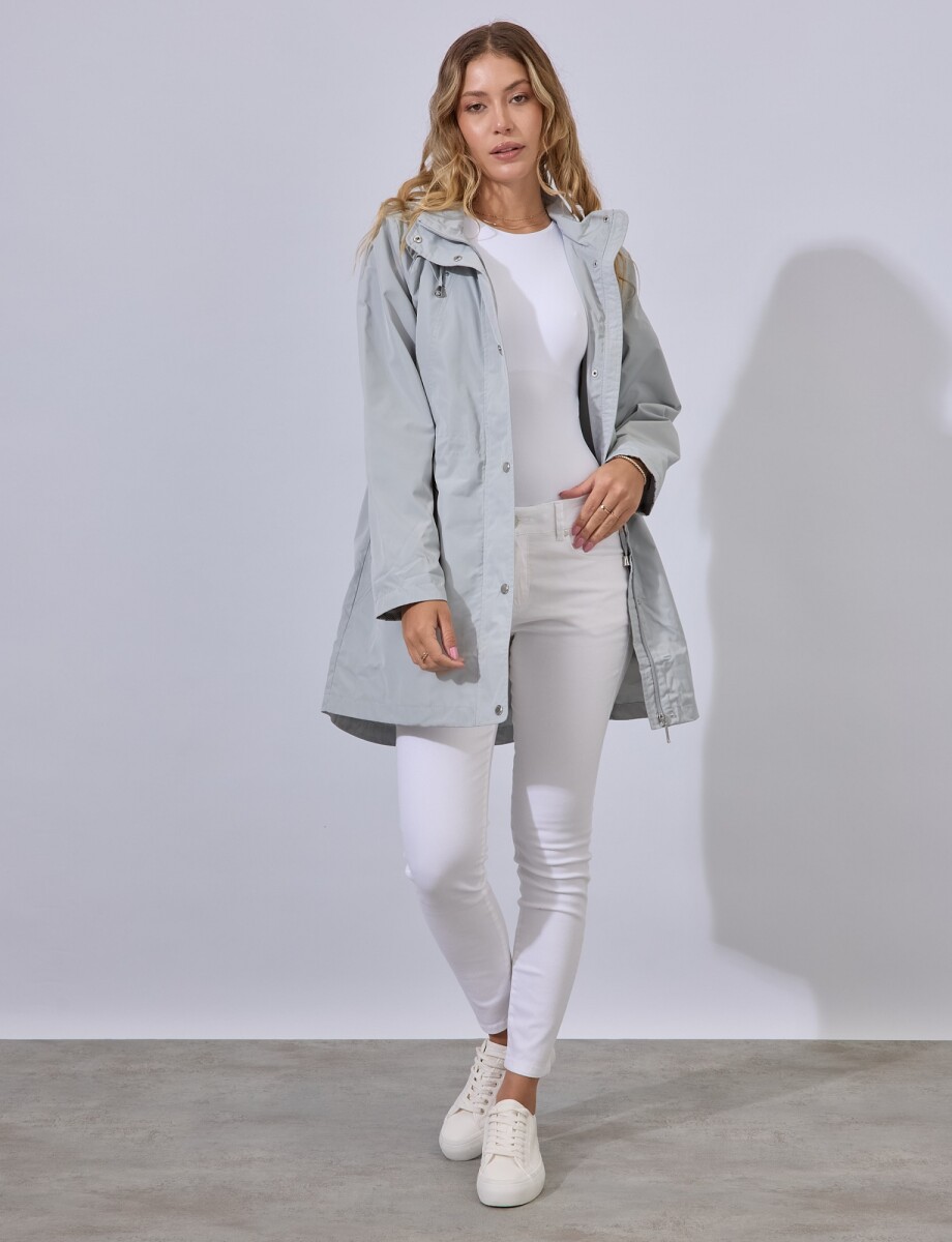 Gabardina Impermeable - Gris Claro 