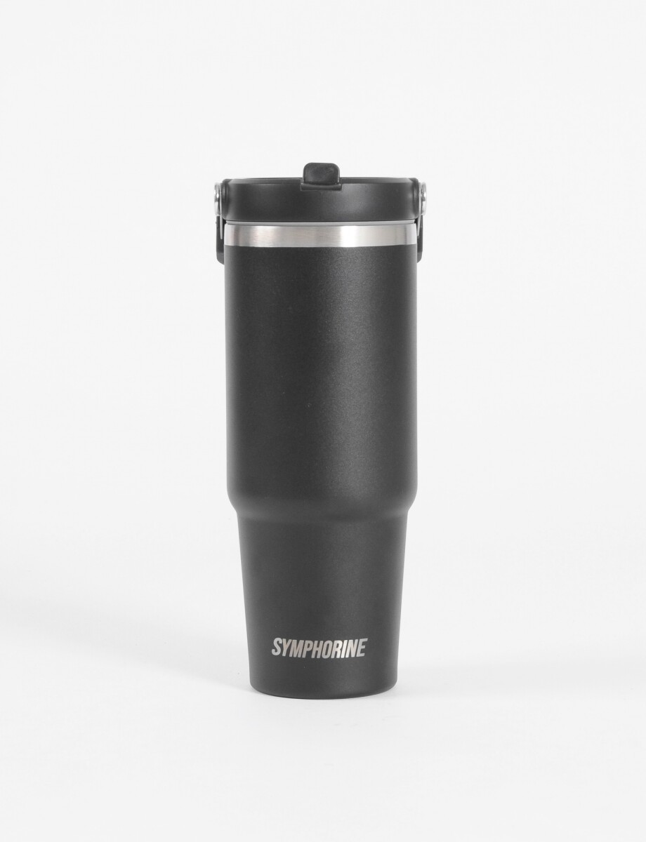 Mug vaso térmico grande acero - negro 