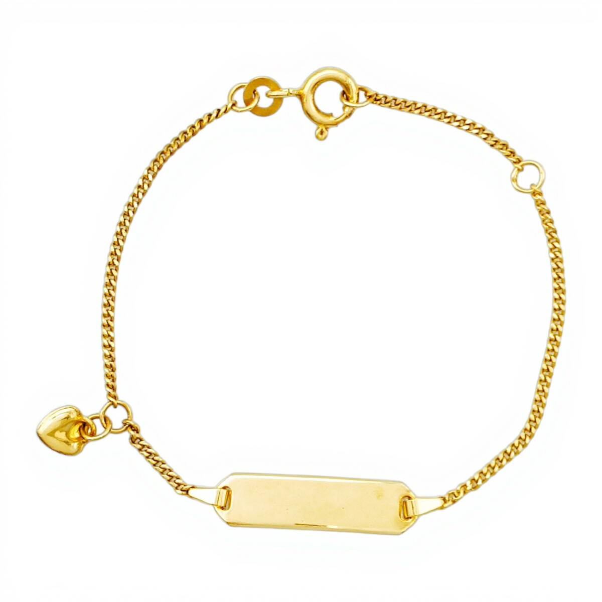 Pulsera Identidad Barbada Corazón -Oro bajo-Sin Piedra-PU8021 - sinpiedra 