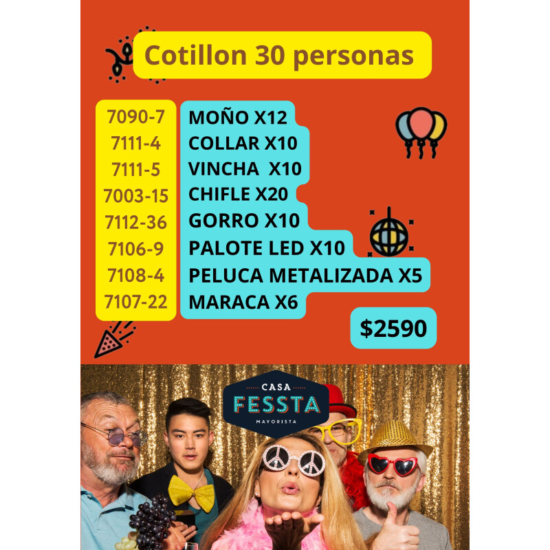 Combo de Cotillon 30 Personas Combo de Cotillon 30 Personas