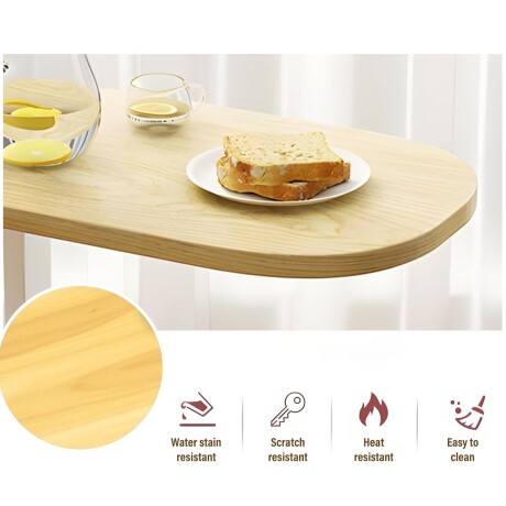 Mesa auxiliar Lumax de arrime MDF minimalista para living Madera Claro y Blanco