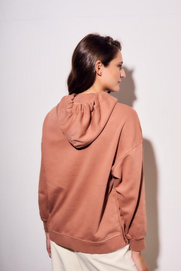 Sweater Capucha Lavado Mocha