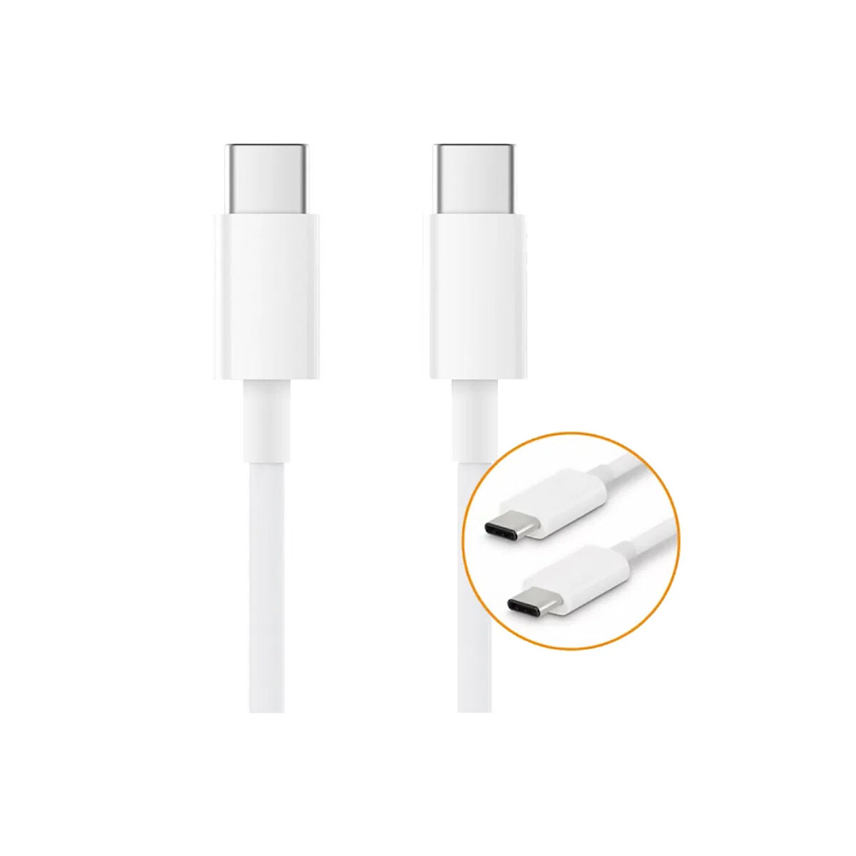 Cable genérico USB Tipo-C a USB Tipo-C color blanco 