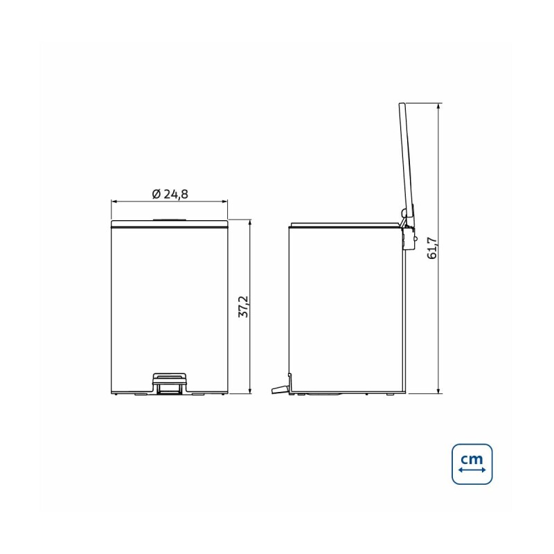 CUBO DE PEDAL 12 LTS ACERO INOX 94547/012 CUBO DE PEDAL 12 LTS ACERO INOX 94547/012