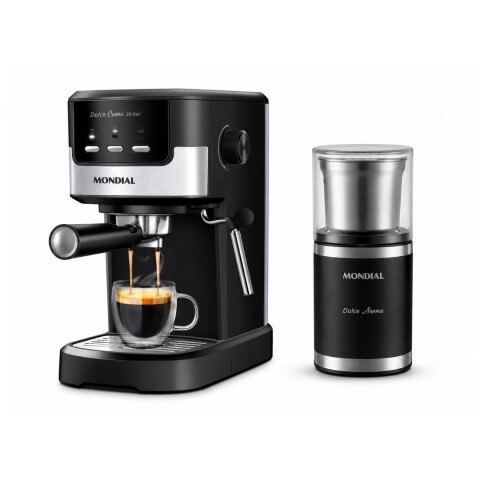 Cafetera Mondial Dolce Crema C-20-EC 20 Bar + Moledor de Café Cafetera Mondial Dolce Crema C-20-EC 20 Bar + Moledor de Café