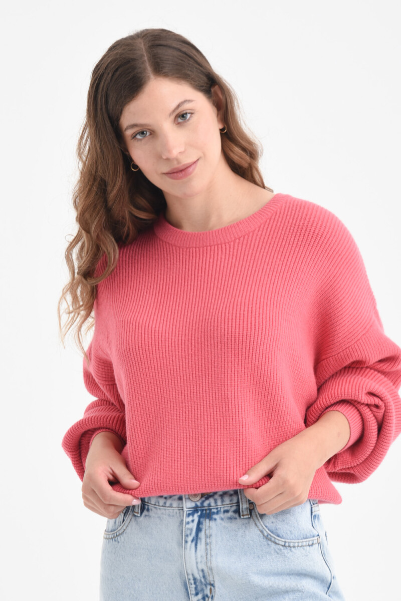 Sweater de punto balloon - Rosado 