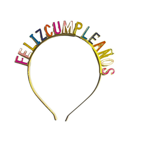 Vincha Feliz Cumpleaños Multicolor Vincha Feliz Cumpleaños Multicolor