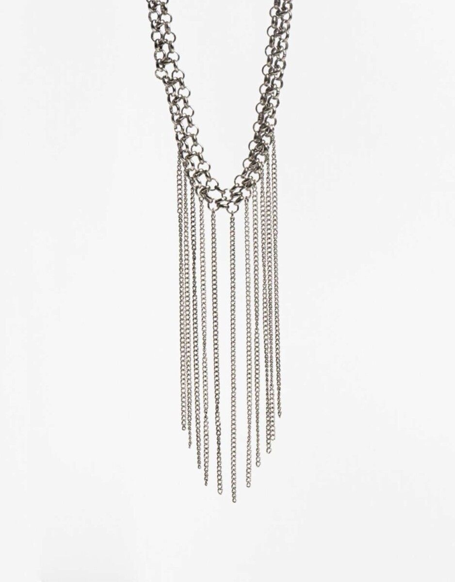 Collares Largos Mesh - Plateado Antique Silver 