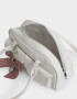 Bowling Romántico Cartera Bowling Con Charm - Blanco Crudo