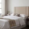 RESPALDO 2 PLAZAS (1.40 MTS) - LISO TAPIZADO BEIGE C/LISTON CAMEL RESPALDO 2 PLAZAS (1.40 MTS) - LISO TAPIZADO BEIGE C/LISTON CAMEL