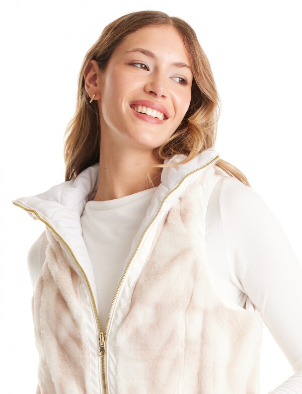 Chaleco Faux Fur & Capitoneado CRUDO/MULTI