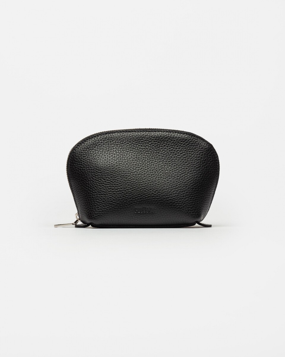 Porta Cosméticos Sun En Cuero Graneado - Negro 