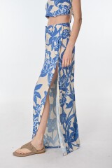 Pantalon Flor Flores Azul
