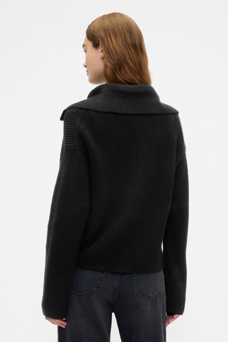 Buzo Medio Cierre Algodón Mujer Black 1