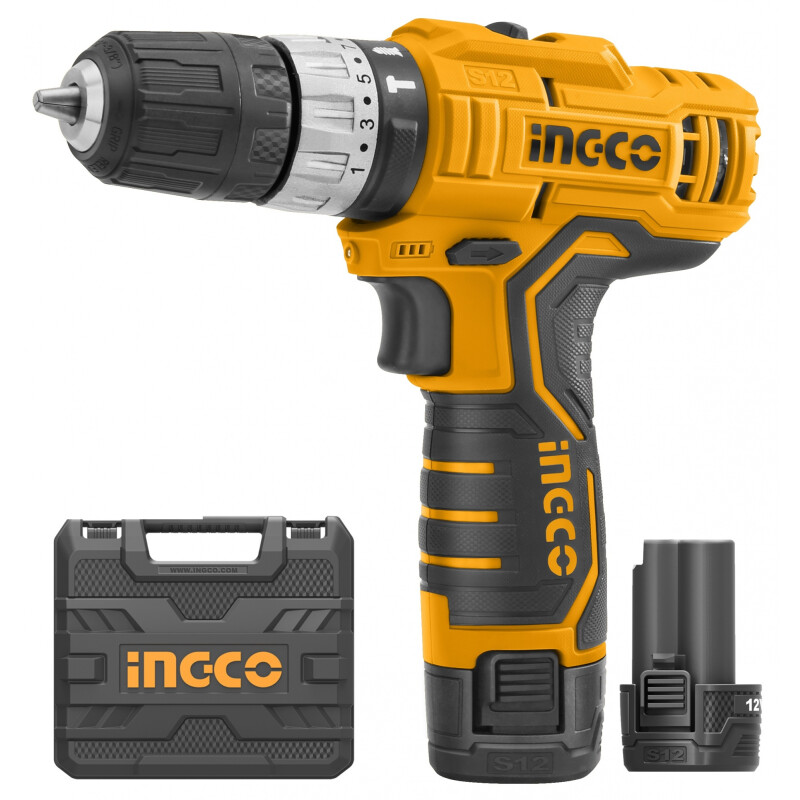 TALADRO ATORNILLADOR PERCUTOR S12 12VOLT VALIJA + 2 BATERIAS CIDLI1232 INGCO 20N TALADRO ATORNILLADOR PERCUTOR S12 12VOLT VALIJA + 2 BATERIAS CIDLI1232 INGCO 20N