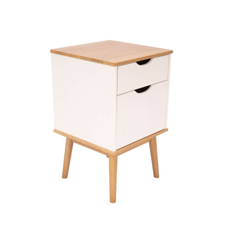Mesa de Luz 1 puerta 1 cajion Li­nea Niordica Roble/Blanco
