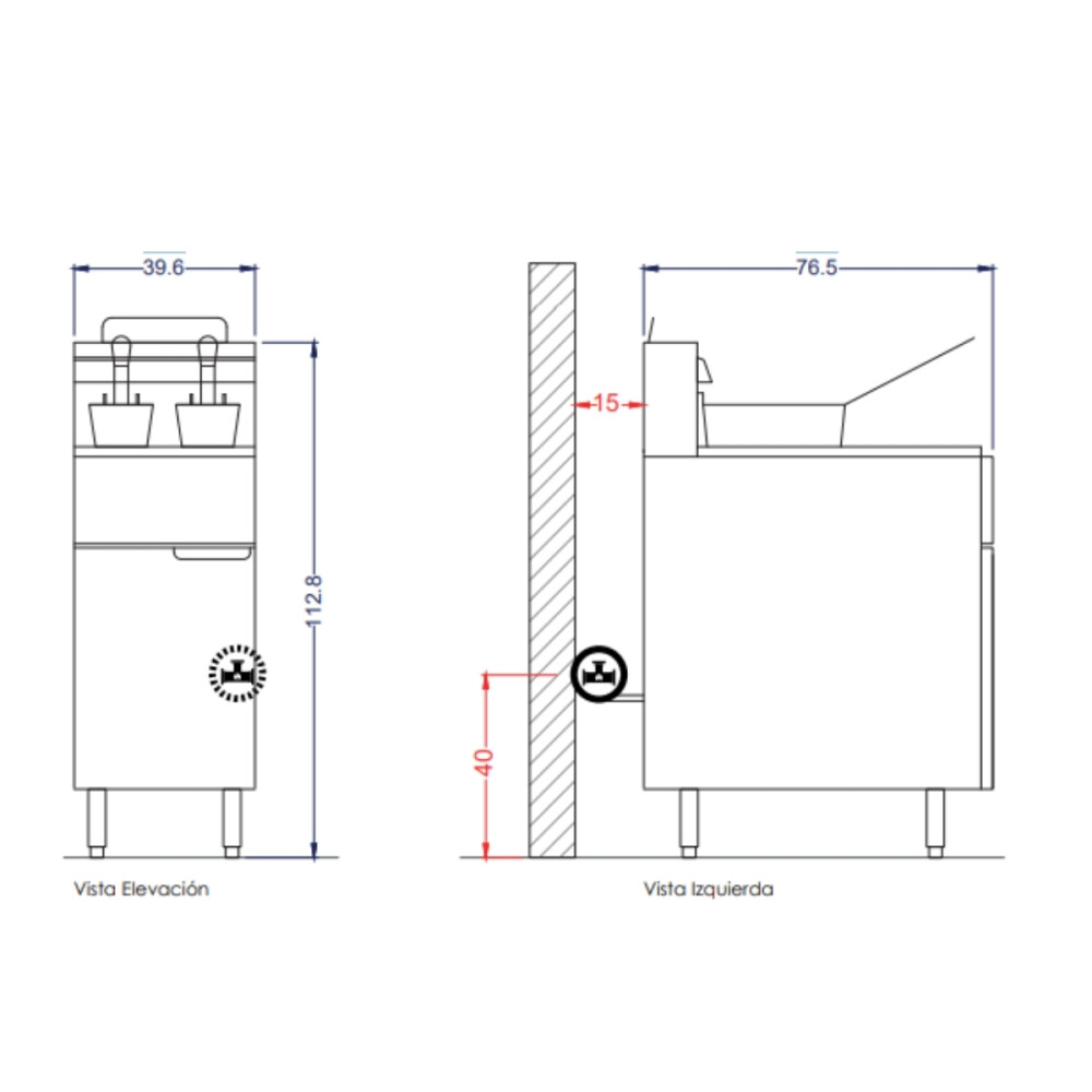 Fritador Gas Natural de Pie 18 Litros 2 Canastos Fritador Gas Natural de Pie 18 Litros 2 Canastos