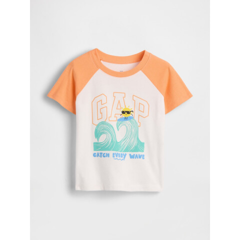 V-FRCH SS LOGO GRPH RAGLAN T ICY ORANGE V2